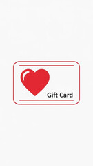 Gift card with red heart design for valentine's day  