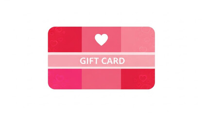 Gift card with heart design in pink shades for valentine's day  