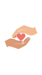 Hands holding heart symbolizing love and care for valentine's day  