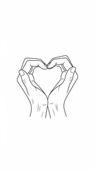 Hands forming heart shape on white background for valentine's day  