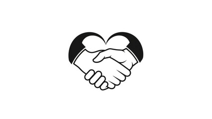 Hands shaking in a heart shape symbolizing love and connection  