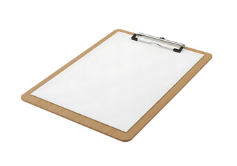 Wooden clipboard isolated on transparent background