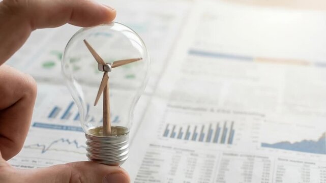 Sustainable investment concepts blend ai technology and esg principles for smarter investing strategies driving future growth wind energy and light