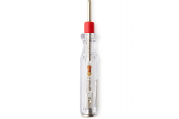 Transparent test pen for electrical safety isolated on transparent background