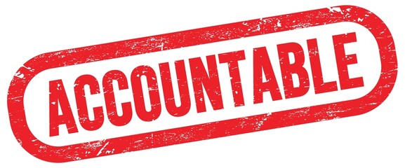 ACCOUNTABLE, text written on red stamp sign.