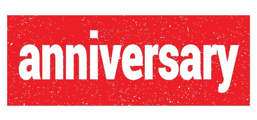 anniversary text written on red stamp sign.