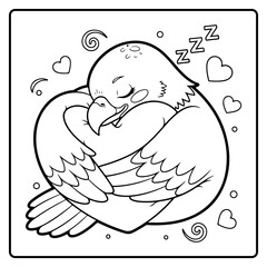 Bald Eagle Valentine Day Coloring Book