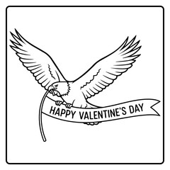 Bald Eagle Valentine Day Coloring Book
