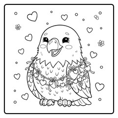 Bald Eagle Valentine Day Coloring Book