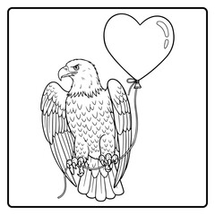 Bald Eagle Valentine Day Coloring Book