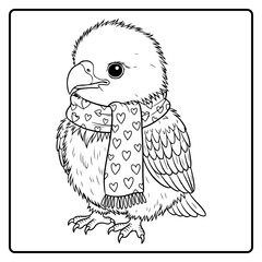 Bald Eagle Valentine Day Coloring Book
