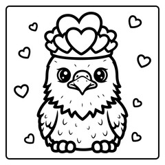 Bald Eagle Valentine Day Coloring Book