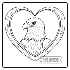 Bald Eagle Valentine Day Coloring Book
