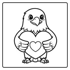 Bald Eagle Valentine Day Coloring Book