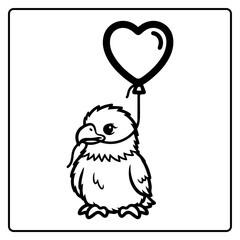 Bald Eagle Valentine Day Coloring Book