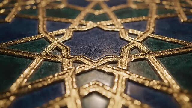 Intricate Gold Pattern on Dark Background.
