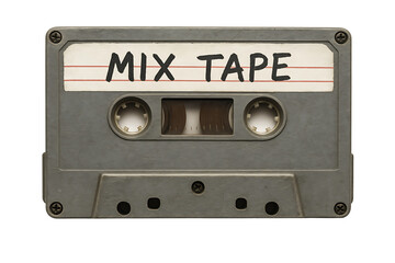Obraz premium Vintage cassette tape mixtape audio isolated on transparent background