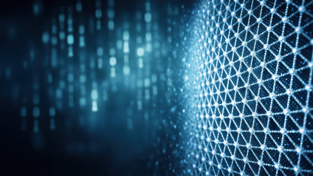 Quantum lattice grid structures form glowing sphere with intricate geometry creating futuristic security concept in digital space - Powered by Adobe