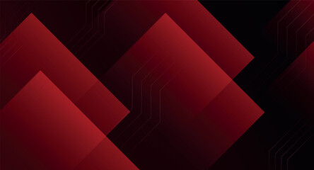 Obraz premium Dark red background with glowing abstract square design and futuristic horizontal line decoration. Modern future technology concept. Vector Illustration VOL. 2