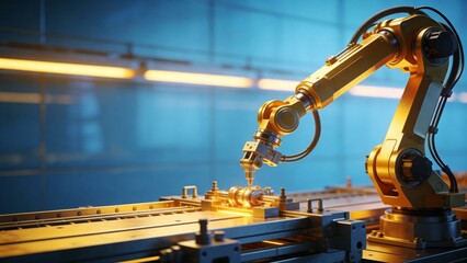 Industrial robotic arm in operation