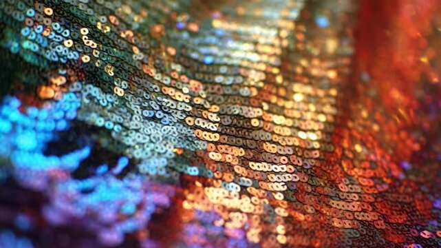 Sparkling Sequin Texture: A close-up view of shimmering sequins, creating a captivating display of color and light.