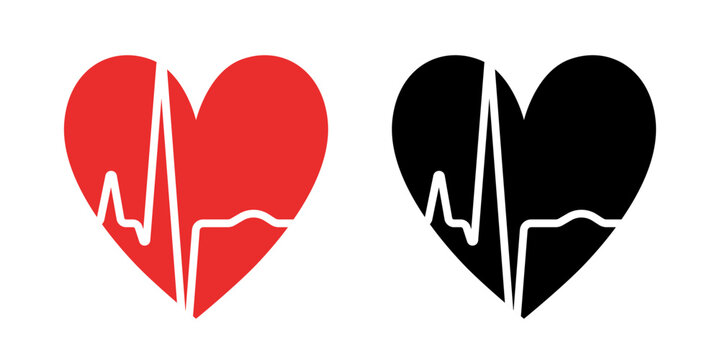 Heart and pulse. Heart rate. Vector illustration isolated on a white background.