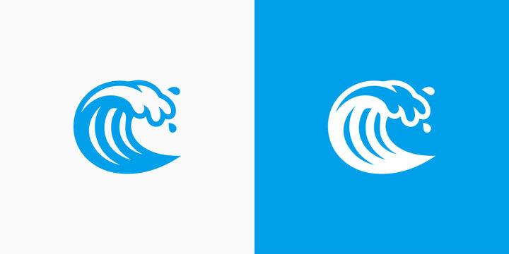 Wave vector logo design with modern, simple, clean and abstract style.