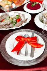 place setting for christmas