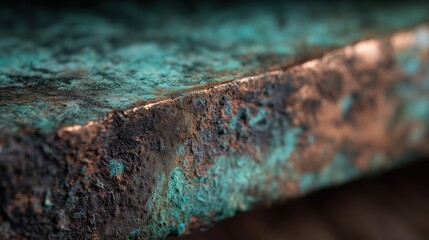 Rustic Metal Texture: Detailed image of an oxidized metal surface, displaying a unique mix of colors and textures from age.