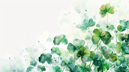Hand-painted watercolor clover leaves, perfect for st. Patrick's day celebrations and irish-themed designs