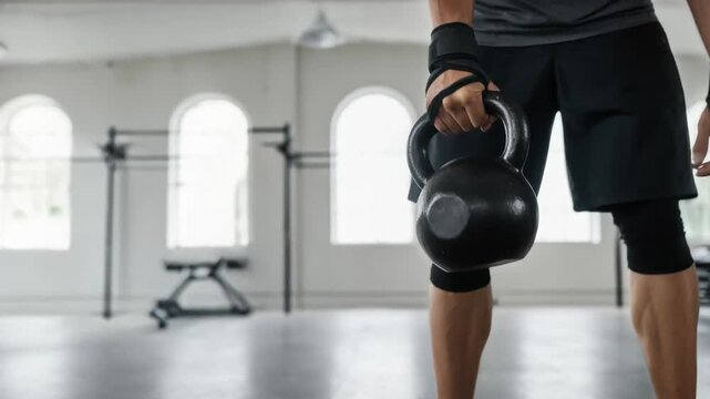 Physical therapy for low back pain rehab with core stabilization exercises using kettlebell and dumbbell focusing on strength and recovery