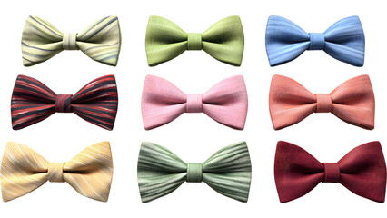 set of colorful bow ties	

