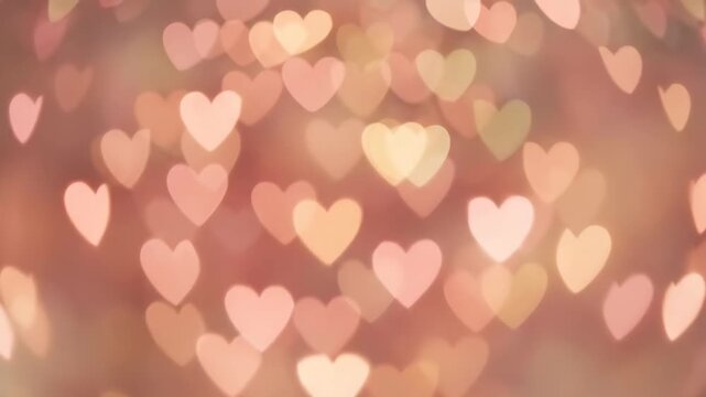 Pink Heart Bokeh Lights Pulsating in Abstract Background for Valentine Day 4K