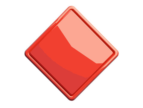 S&iacute;mbolo de diamante rojo brillante aislado sobre fondo blanco, recurso gr&aacute;fico para juegos y cartas.