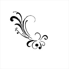 Swirl Ornament Decorative Element Illustration Isolated on White Background