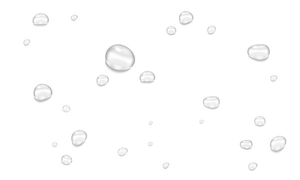 Natural water droplets PNG. Window condensation effect with transparent liquid bubbles. Clear moisture surface design.