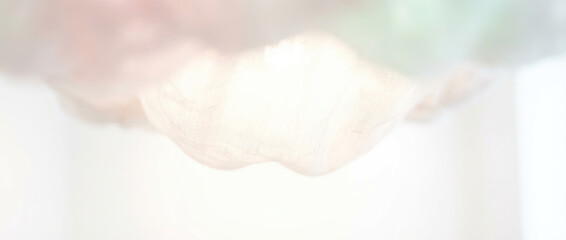 Abstract light background with white, pink, and green hues creating a soft and ethereal visual effect with indistinct shapes