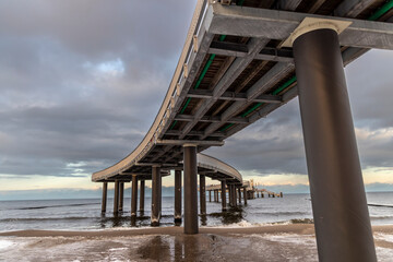 Sunset at the pier in Koserow, Usedom Island, Germany