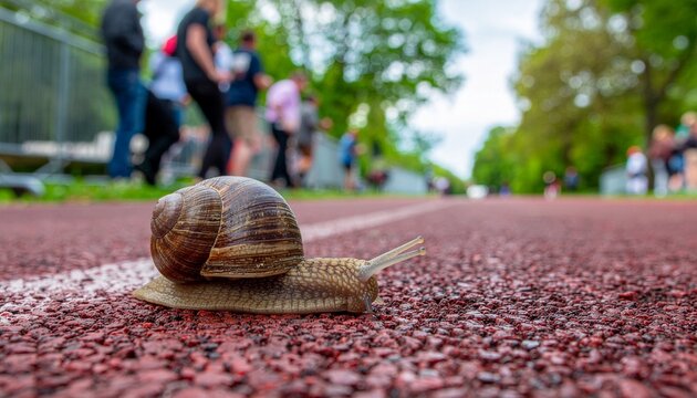 snail in the park going at a snails pace