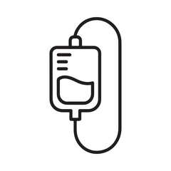 Fototapeta premium Simple line drawing of an intravenous drip bag with a tube healthcare illustration