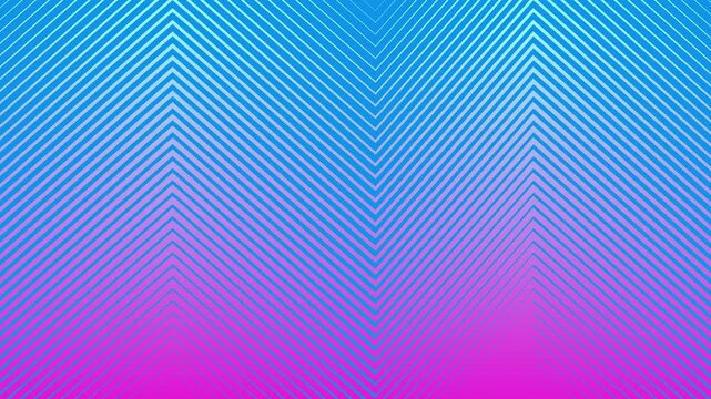 Vibrant blue and magenta chevron pattern background with hypnotic converging diagonal line texture design