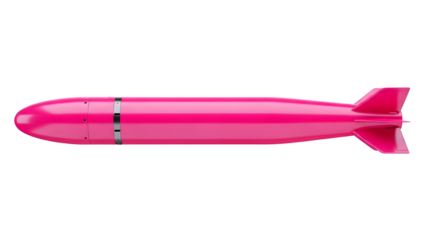 Pink rocket isolated on transparent background