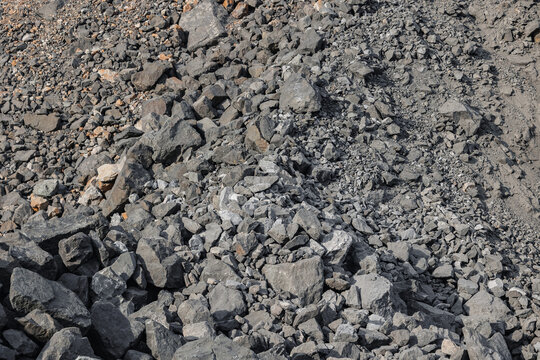 Texture of gray stone this is gold, copper ore in open pit mine
