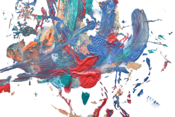 Shapeless spots of watercolor paints of different colors are applied to a PNG background.