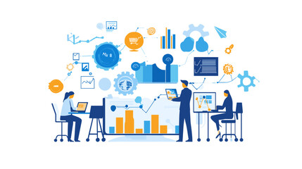 Obraz premium Business Professionals Analyzing Data and Statistics.