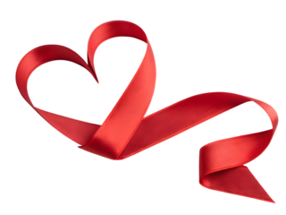 red heart with ribbon