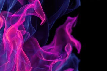 Dynamic pink flame forms with luminous glow on a matte black backdrop