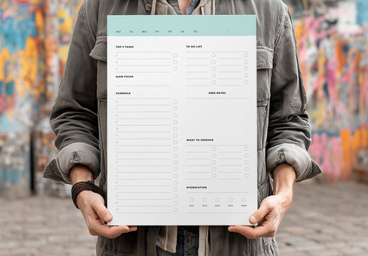 Minimal Daily Planner Layout For Productive Time Management