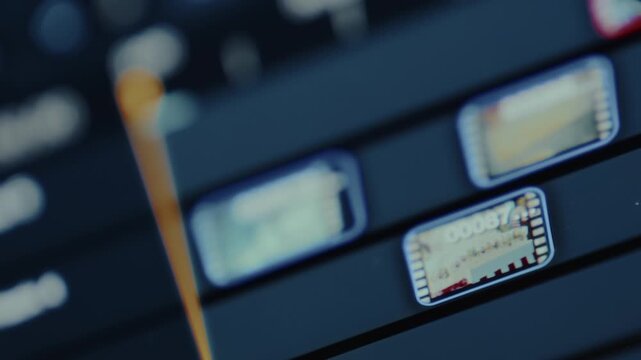 Editing software interface with tracks containing media files