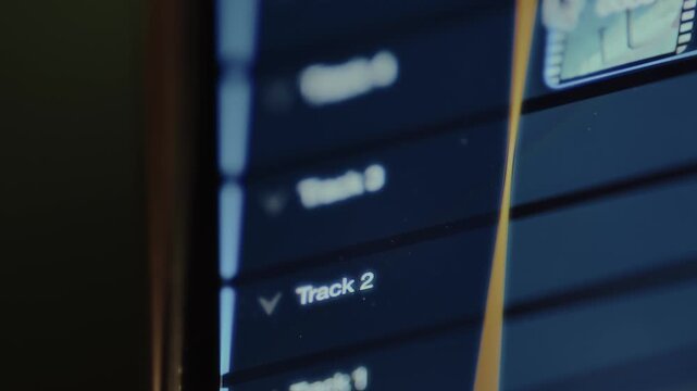 Interface of an editing software consisting of numbered tracks
